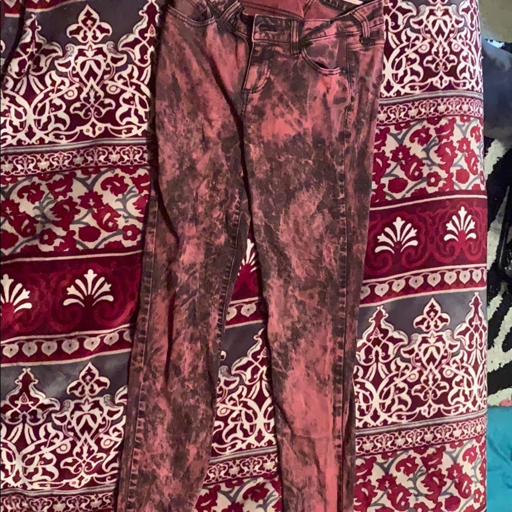 Lovesick Red Stonewash Skinny Jeans Size 9